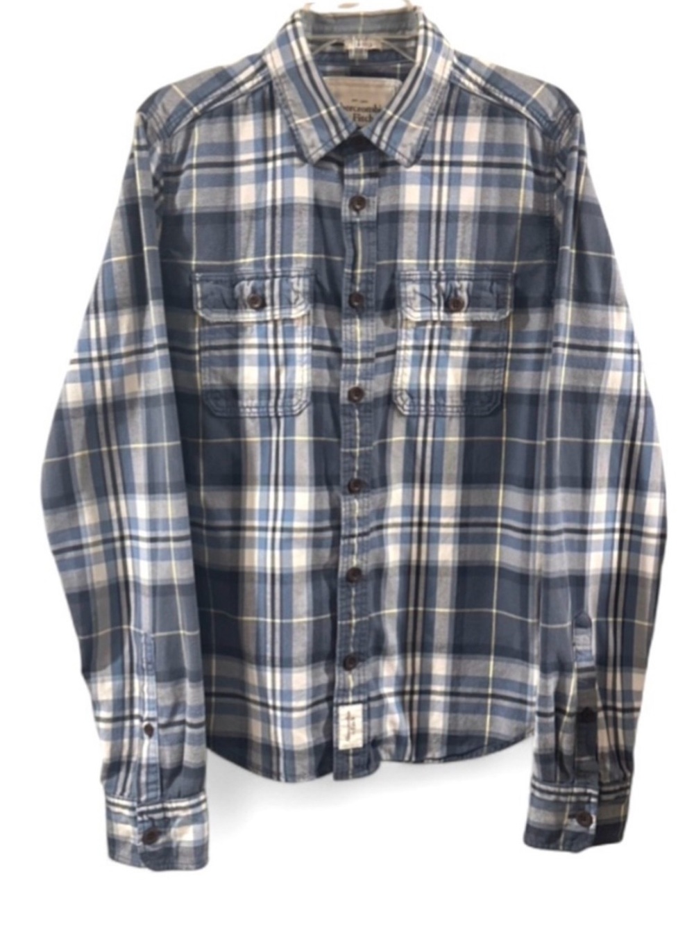 VTG Y2K Abercrombie & Fitch Blue/White Plaid Shirt Size Men’s Large